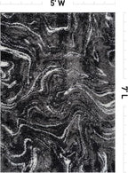 Rugshop Abstract Marble Shag Area Rug Anthracite Dark Gray 5' x 7' Great - Image 2