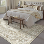 8x10 Area Rug Beige Washable Vintage Distressed Living Room Carpet Large - Image 4
