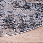 Rugs.com Leipzig Collection Rug – 4 Ft Round Beige Low-Pile Rug Perfect - Image 4
