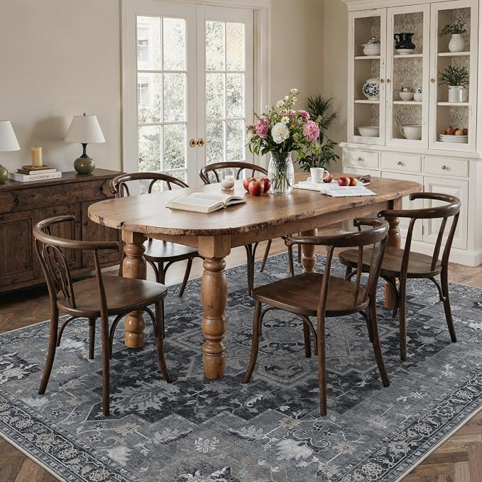 8x10 Area Rugs for Living Room, Machine Washable Non Slip Vintage Rugs - Image 4