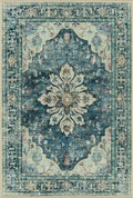 Area Rugs 3'x4' Washable Non-Slip, Floral Vintage Distress Print Pattern by RELEANY