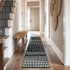 Rugshop Boho Black and White Tribal Area Rug – Geometric Diamond and Stripe - Image 7