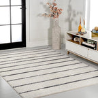 JONATHAN Y Williamsburg Minimalist Stripe Cream/Black Indoor Area Rug, - Image 5