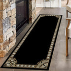 Greek Key Runner Rug for Entryway, Meander Pattern Fade Resistant Home Decor by Unknown
