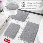 OLANLY Bathroom Rugs 59x35, Extra Soft Absorbent Chenille Bath Rugs, Rubber - Image 2