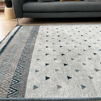 Alfa Rich 7x10 Blue Cream Off White Washable Area Rugs - Image 4
