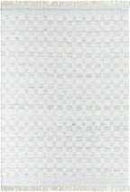 Mark&Day Wool Rugs, 4x6 Clinten Solid and Border Light Slate Checkered Rug - Image 3