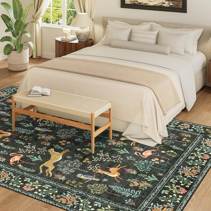 DUKINO 8x10 Rug, Washable Animal Living Room Rug - Image 3