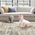 Abstract Rug 8x10 Large Living Room Rugs Neutral Modern Washable Area Rugs - Image 4