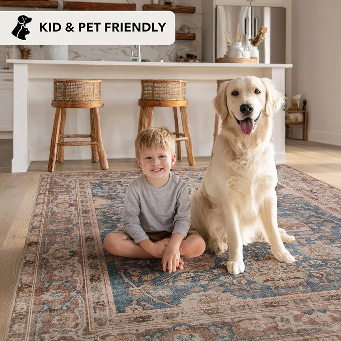 Kuden 4x6 Area Rug, Machine Washable Area Rug - Image 6