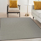 Nourison Home Courtyard Black White 6' x 9' Area Rug - Image 3
