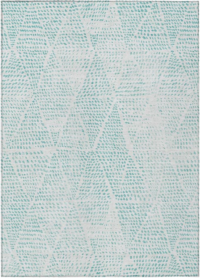 Addison Rugs Chantille ACN591 Aqua 5' x 7'6" Indoor Outdoor Area Rug, Easy Clean by AddisonRugs