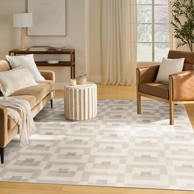 Nourison Nordic Ivory Beige 8' x 10' Scandinavian Area Rug - Image 2