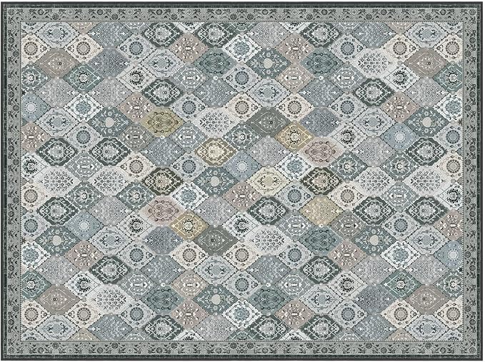 Phantoscope Washable Area Rug 9'x12' Non-Slip, Vintage Boho Rugs - Image 3