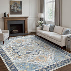 5x7 Area Rug Machine Washable Boho Rug by BAVNI