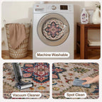 Tangsoo Vintage 4x6 Area Rug, Washable Non Slip Indoor Rugs, Oriental Machine - Image 6
