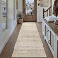 HUGEAR 2x8 Area Rug Beige Vintage Neutral Washable Runner Rug Non Slip Soft by HUGEAR