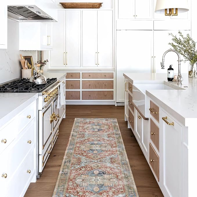 Washable Area Rug. Modern Farmhouse. Vintage. Turkish. Bohemian. Distressed. - Image 2