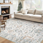 Area Rug 6x9 Living Room Rug, Machine Washable Vintage Distressed Boho Area Rug by XLUEZ
