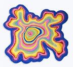 Irregular Shaped Handmade Wool Rug | Modern Colourful Stripe Premium Area Rug - Image 2