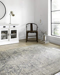 Loloi Teagan Collection TEA-04 Sky/Natural 2'-8" x 13' Runner Rug, Soft Neutral by Loloi