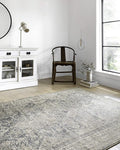 Loloi Teagan Collection TEA-04 Sky/Natural 11'-6" x 15' Area Rug, Soft Neutral by Loloi