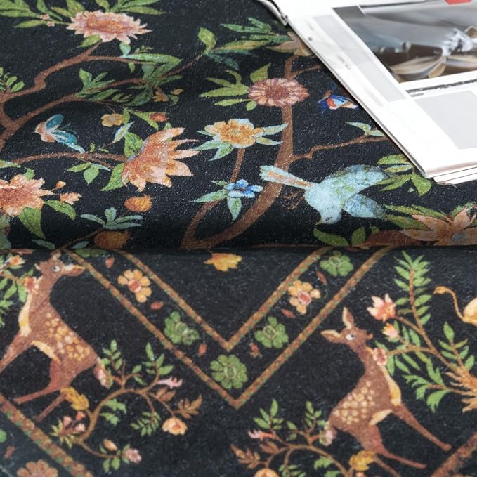 8x10 Area Rugs for Living Room, Machine Washable Non-Slip Carpet, Boho Floral - Image 9