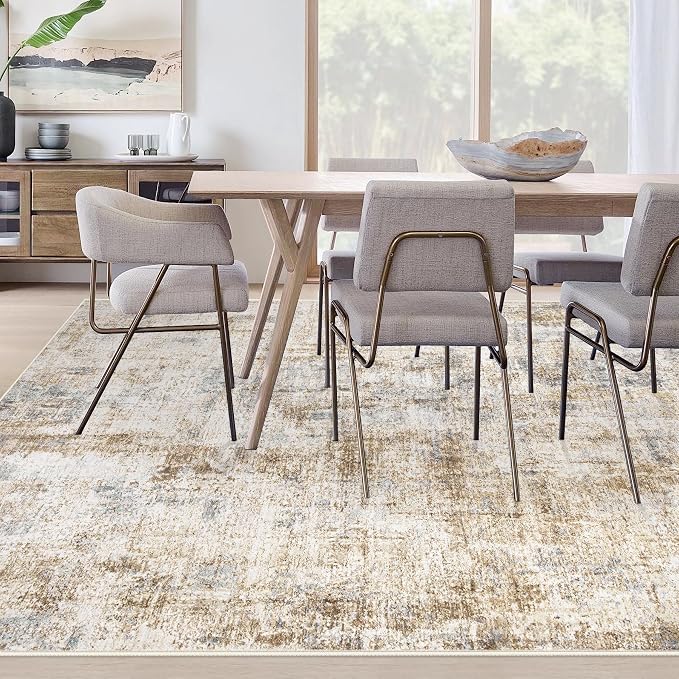 Area Rugs 9x12 Living Room: Washable Rug Modern Abstract Large Rugs Soft Non - Image 3
