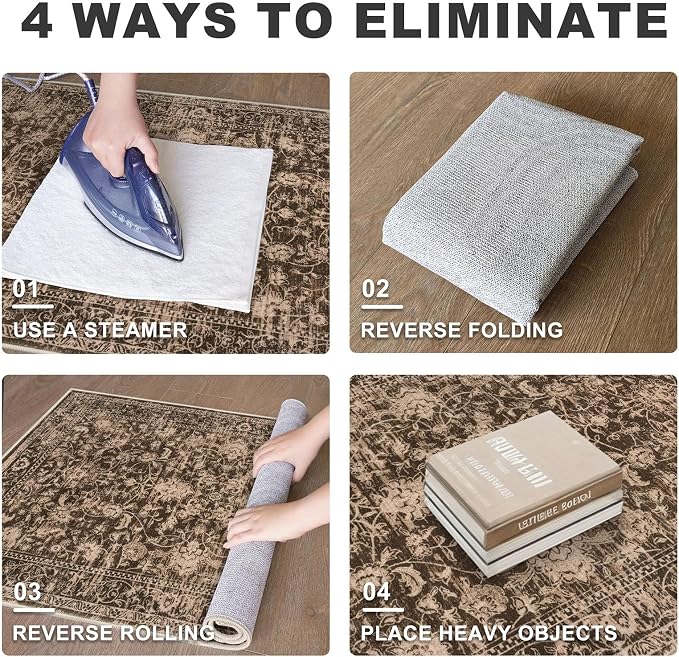 KILOCOCO Small Area Rug 2x3 Entryway Rugs Washable Rug Printed Vintage Floral - Image 8