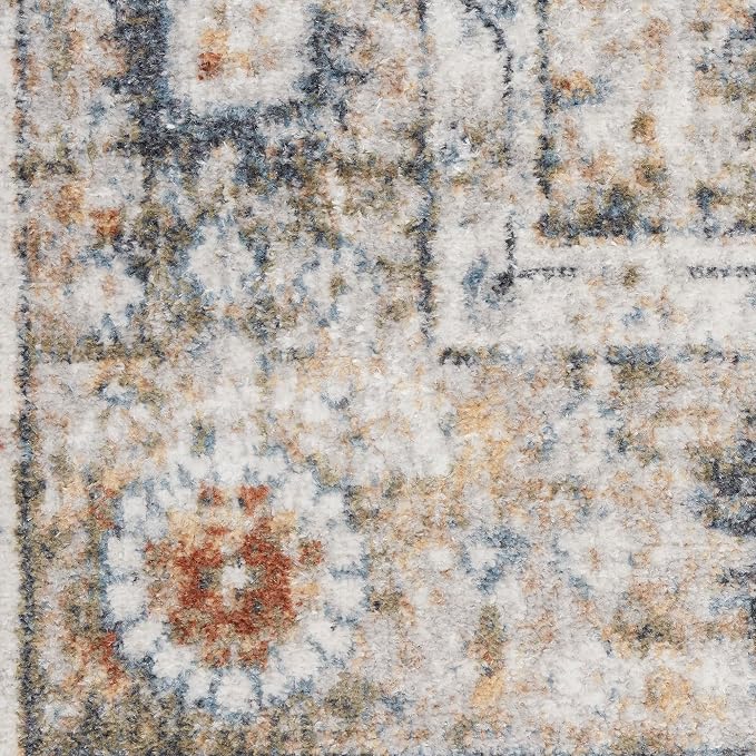 Nourison Home Astra Machine Washable Gold Grey 2'2" x 8' Area Rug - Image 5