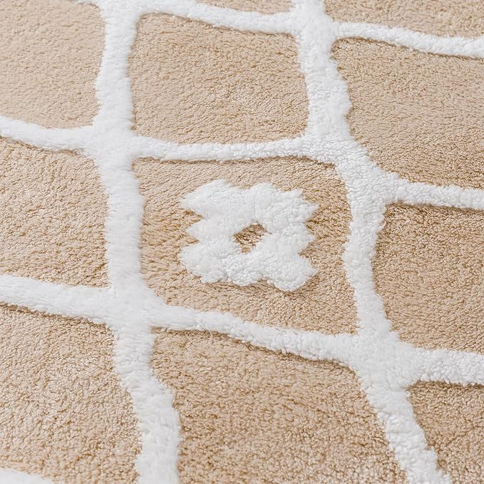 Beige 4x6 Area Rug Moroccan Shag Office Washable Carpet Soft Non Shedding - Image 8