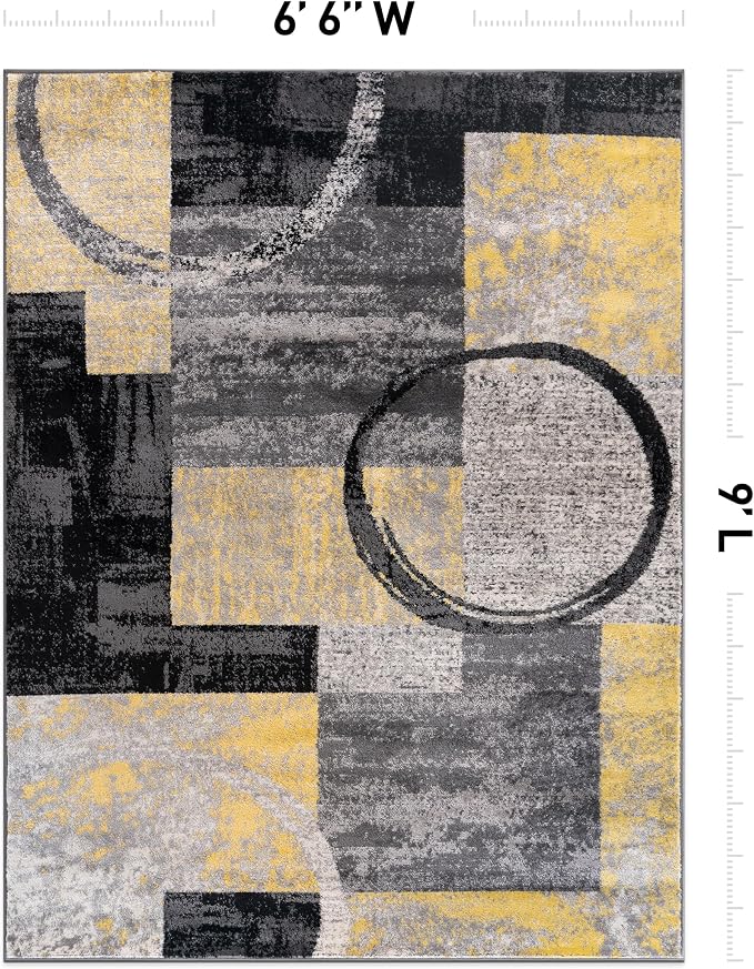 Rugshop Contemporary Circle Design Area Rug, Fade-Resistant Carpet - Image 2