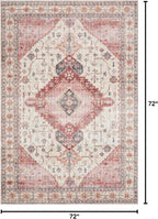 Loloi Skye Collection SKY-02 Ivory/Berry 6'-0" x 6'-0" Round Area Rug - Image 2