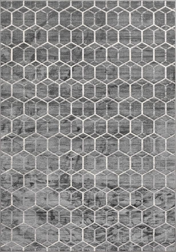 Rugs.com Lattice Trellis Collection Rug – 10' x 14' Gray Low-Pile Rug Perfect - Image 2