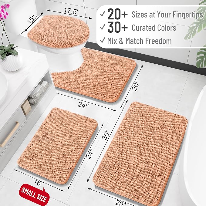 OLANLY Toilet Rugs U-Shaped 24x20, Extra Soft Absorbent Chenille Contour - Image 2