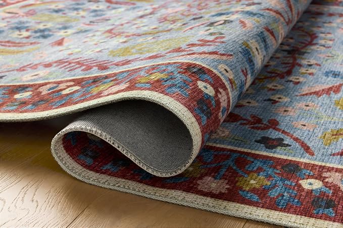 Loloi Rifle Paper Co. Canopy Collection CNP-03 Red/Blue 3'-9" x 3'-9" Round - Image 6