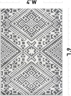 Rugshop Boho Cream Tribal Area Rug 4x6 Modern Indoor Carpet - Image 2