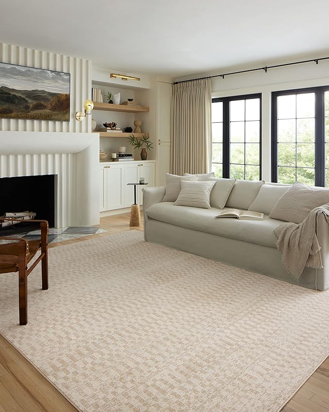 Loloi Kamala Collection KAM-05 Ivory/Natural 5'-3" x 7'-9" Area Rug by Loloi