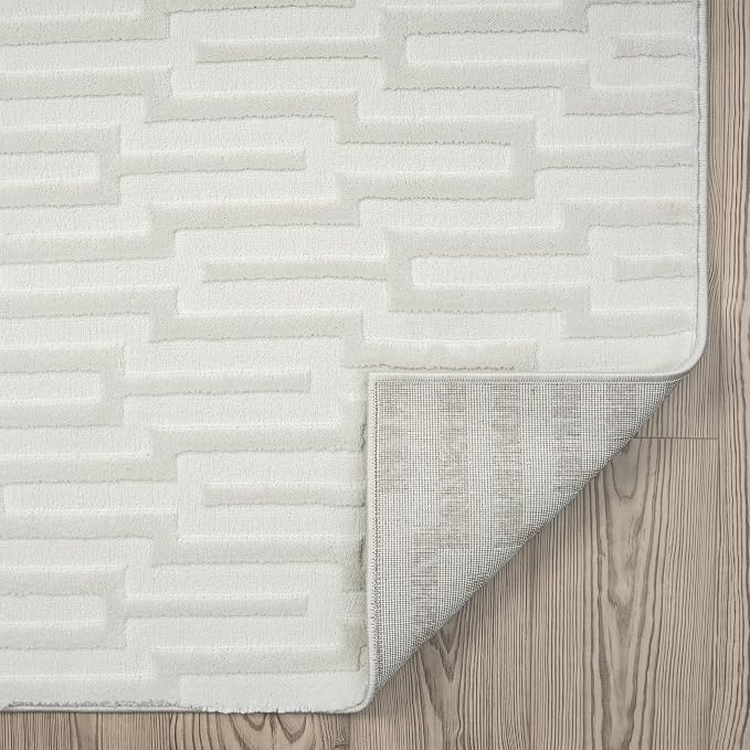 Abani Neutral Cream Area Rug for Living Room, Bedroom - Image 6