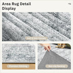 5x7 Area Rugs Gray Low Pile Indoor Washable Trendy Faded Style Rugs - Image 8