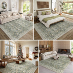 8x10 Washable Area Rugs Ultral Soft Non-Slip Stain Resistant Vintage Boho Large - Image 2