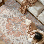 jinchan Runner Rug 2x5 Vintage Hallway Rug Boho Washable Runner Floral - Image 5