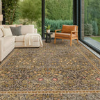 Vintage Floral Living Room Rug 8x10, Dining Room Under Kitchen Table, Oriental by HazoHaus
