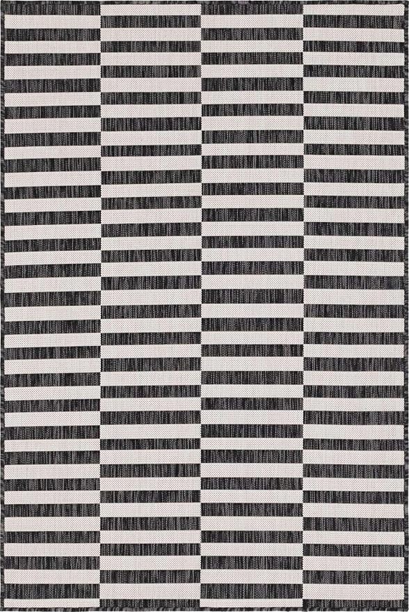 Unique Loom Outdoor Striped Collection Area Rug - Image 2