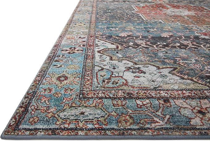 Loloi Margot Collection MAT-05 Ocean/Brick 3'-6" x 5'-6" Accent Rug feat. - Image 3