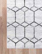 Rugs.com Lattice Trellis Collection Rug – 5' x 8' White Low-Pile Rug Perfect - Image 9