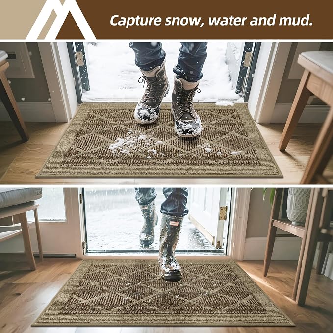 COSY HOMEER Non-Slip Door Mat 24"x36", Entryway Rugs Low Profile Absorbent Dirt - Image 2
