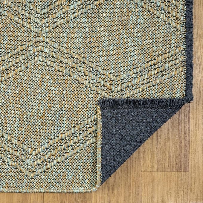LUXE WEAVERS Modern Farmhouse Green 9x12 Washable Area Rug, Anti-Slip Diamond - Image 7