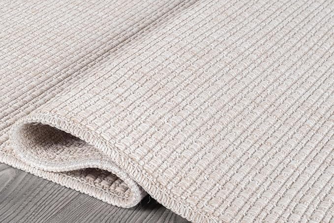 Beverly Rug Easy Jute Off White Rug 5x7 Solid Washable Durable Outdoor Indoor - Image 8
