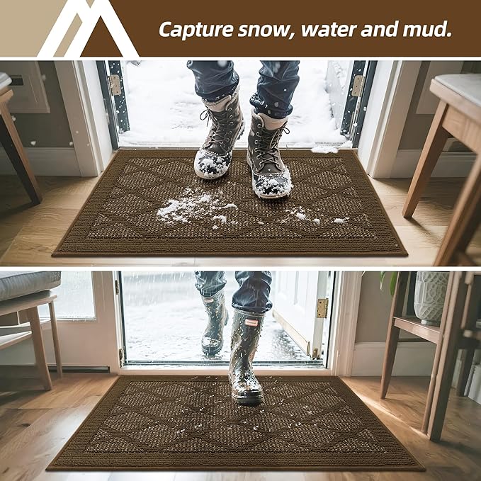 COSY HOMEER Non-Slip Door Mat 20"x32", Entryway Rugs Low Profile Absorbent Dirt - Image 2
